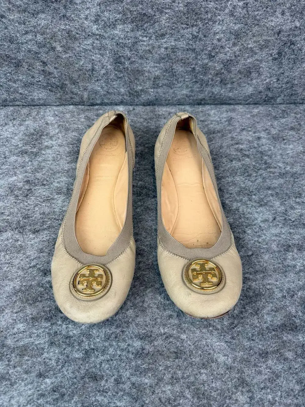 Tory Burch Carolina Leather Scrunch Ballet Flats Size 11M